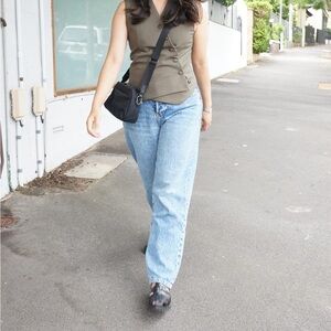 Nelle Atelier Jeans Women 27 Blue The Boyfriend High Rise Button Fly Classic